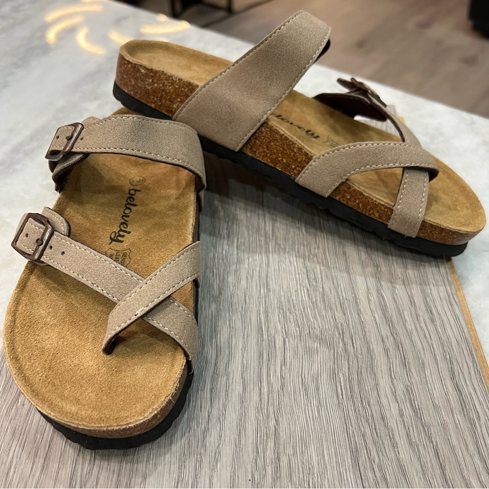 BeLovely Leather Summer Sandal Sz 5.5 - Picture 2 of 11